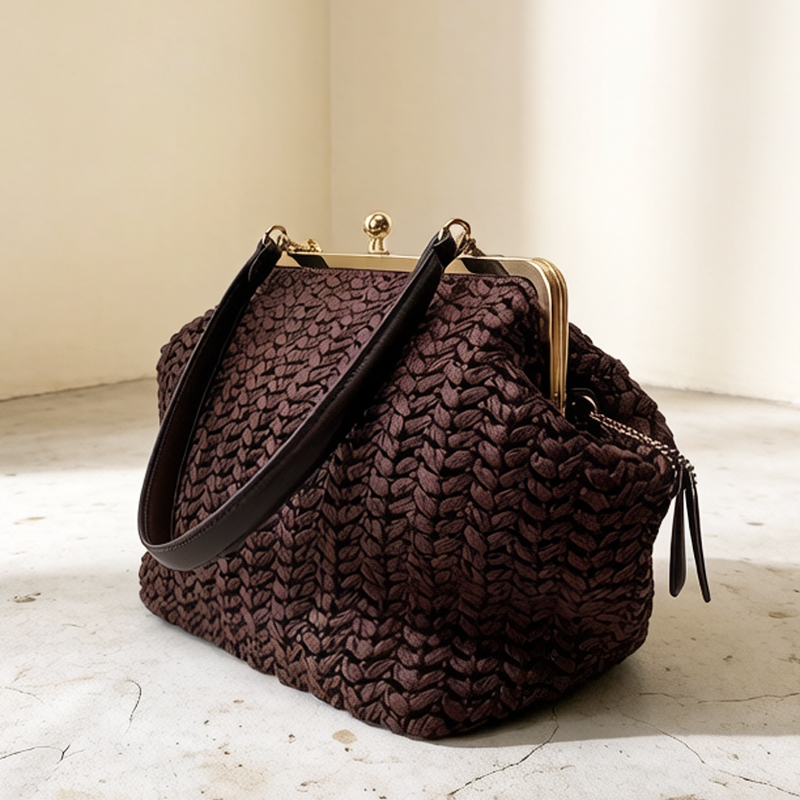 Hand-Woven Kisslock Frame Shou - Luxury Bags On Sale 评论和价格