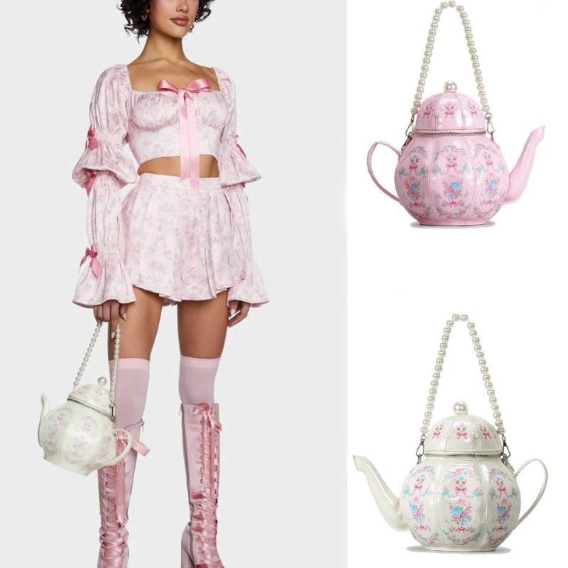 Pearl Chain Teapot Crossbody B - Luxury Bags On Sale 评论和价格
