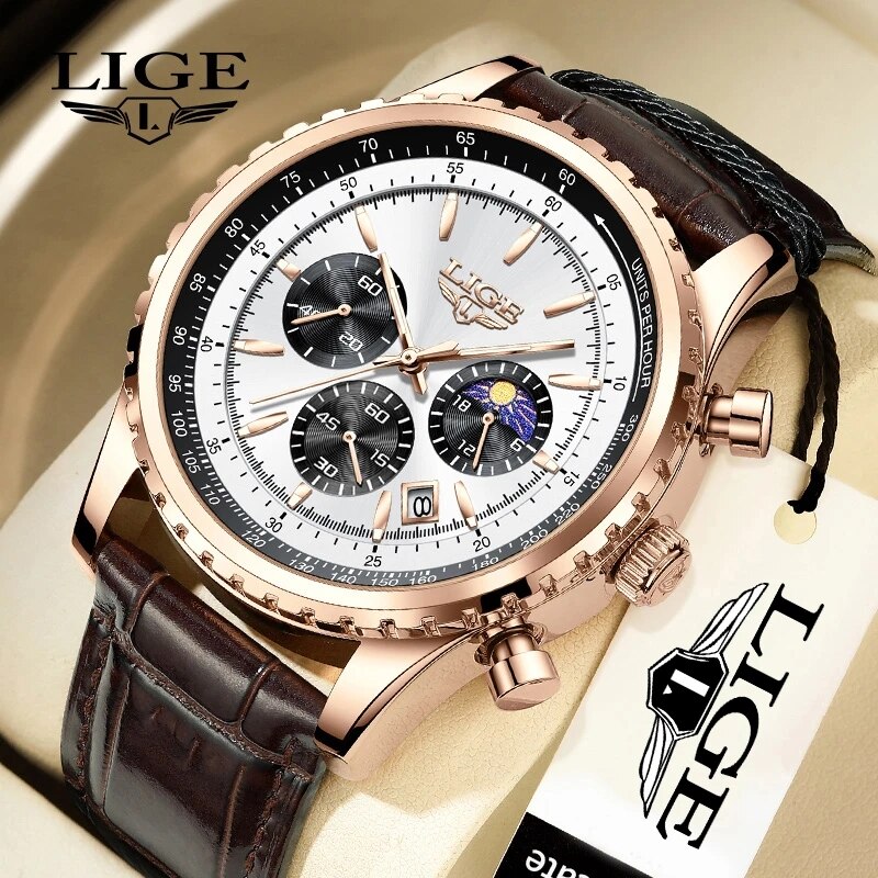 LIGE New Mens Watches Top Bran - Luxury Bags Brands List 评论和价格