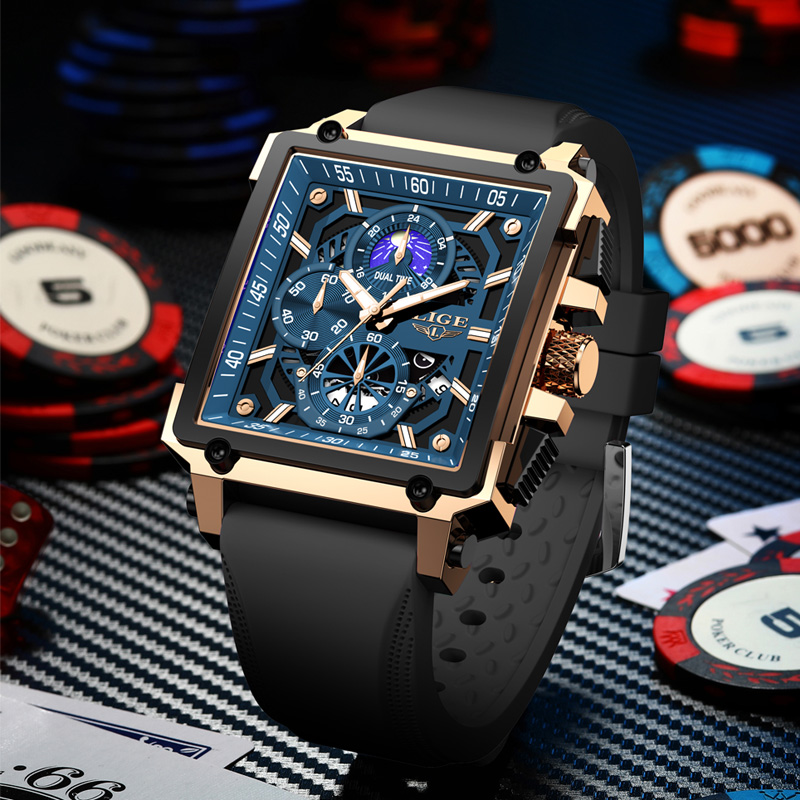 New LIGE Mens Watches Top Bran - Luxury Bags Brands List 评论和价格