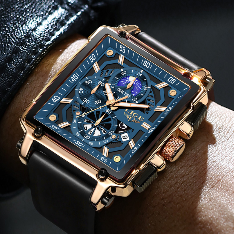 New LIGE Mens Watches Top Bran - Luxury Bags Brands List 评论和价格