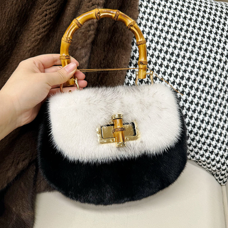 Women's Bags Mink Fur Handbags - Luxury Bags Gr 评论和价格